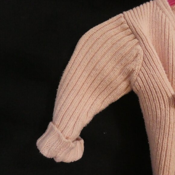 Y2K - OLD NAVY | 3-6 months | Adorable Baby Pink Knit Cardigan | Rolled Cuffs - Picture 3 of 12